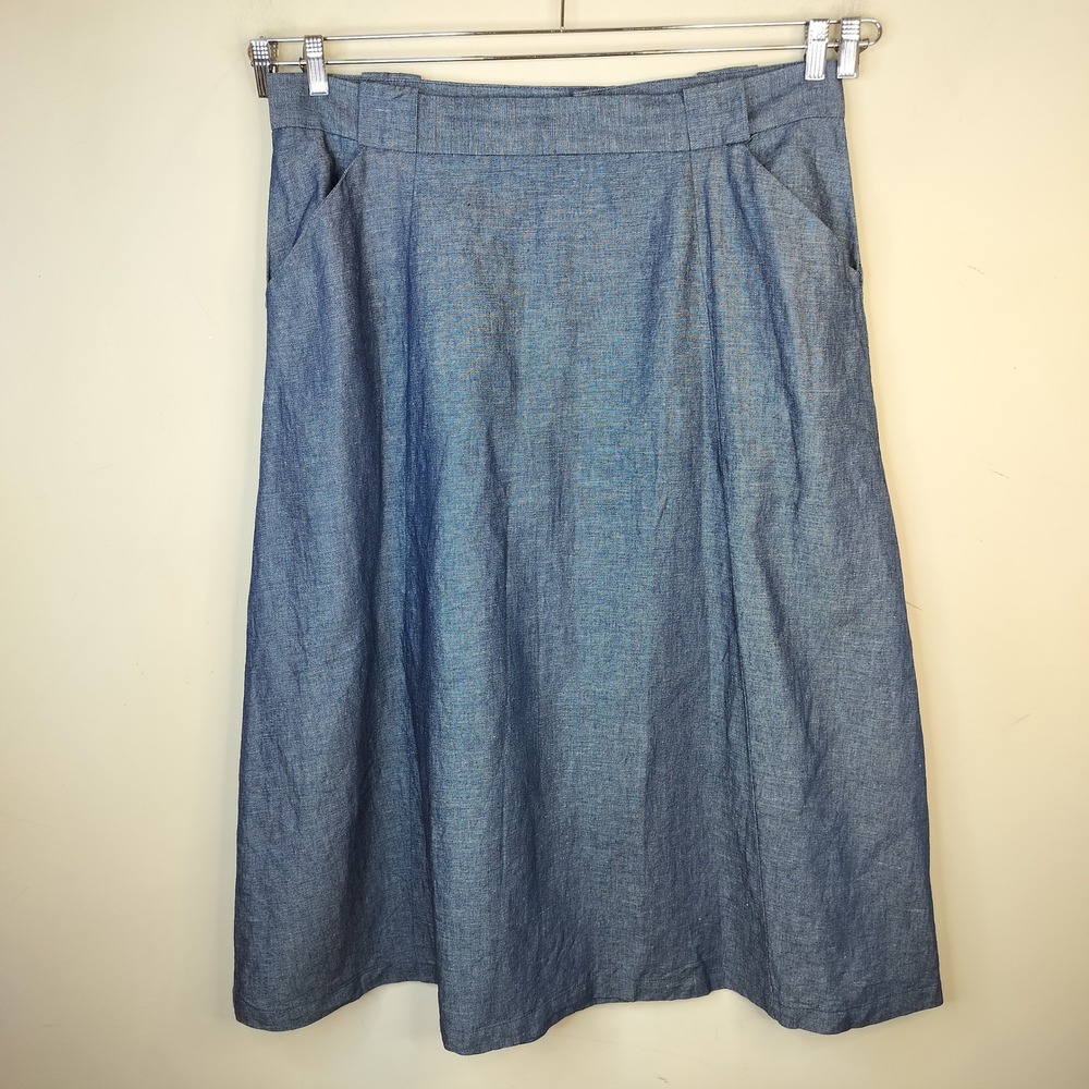 Field Day Denim Midi Skirt 2XL Womens A-Line Oakland USA Cotton Minimal Coastal